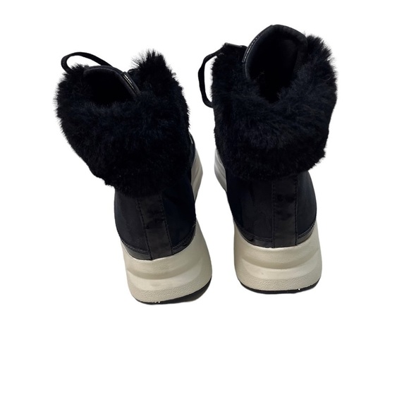 Geox Backsie Amphibiox Winter Boots Animal Print Faux Fur Black Size 7.5 Lace Up - Picture 5 of 10